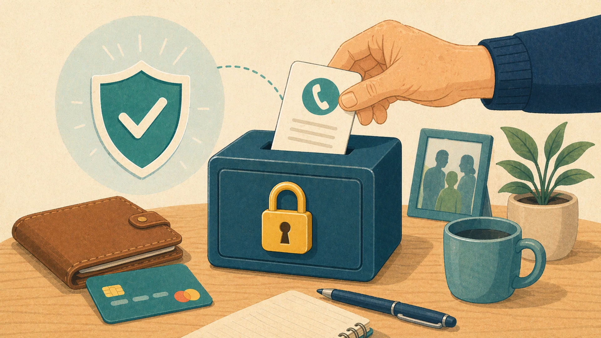 Illustrazione editoriale CyberSenior per Bloccare una carta: prepara il numero giusto