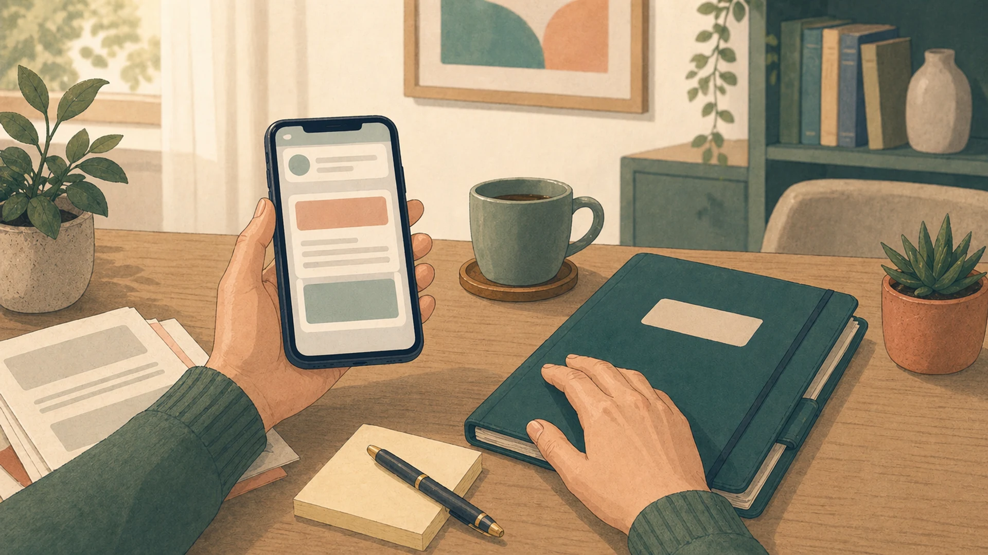 Illustrazione editoriale CyberSenior per Finto INPS: pensione, bonus e messaggi sospetti