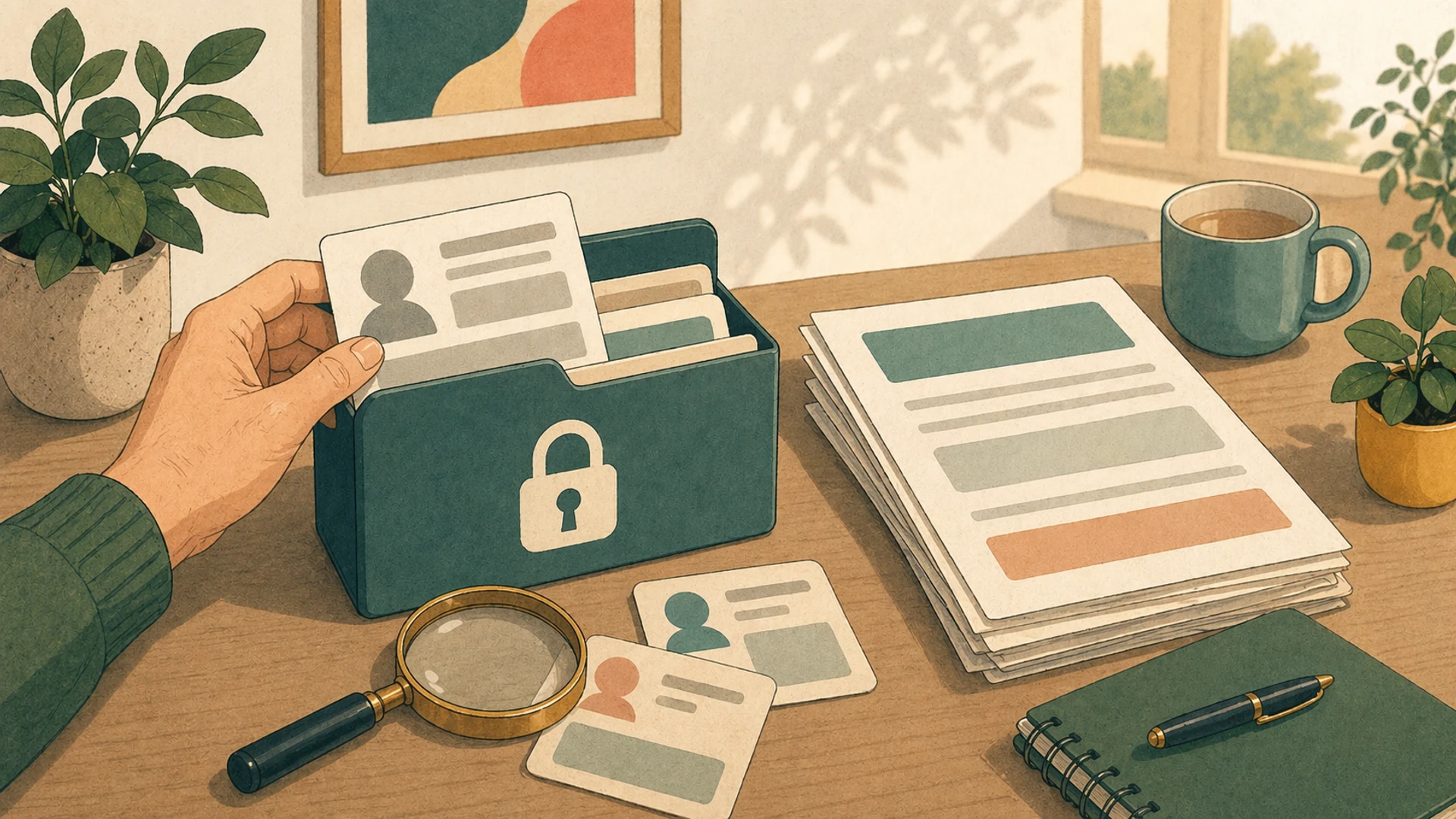 Illustrazione editoriale CyberSenior per Garante Privacy: quando riguarda anche te