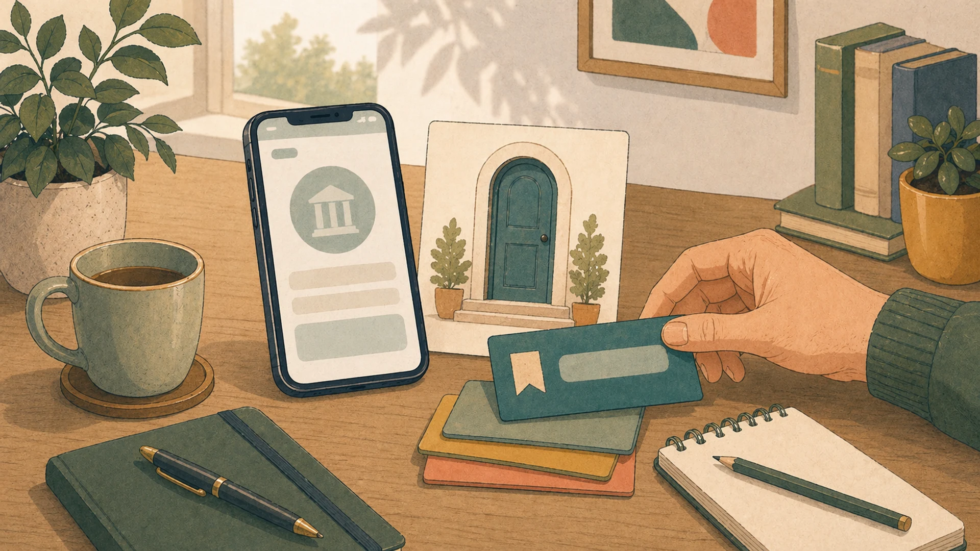 Illustrazione editoriale CyberSenior per Home banking sicuro: apri tu la porta