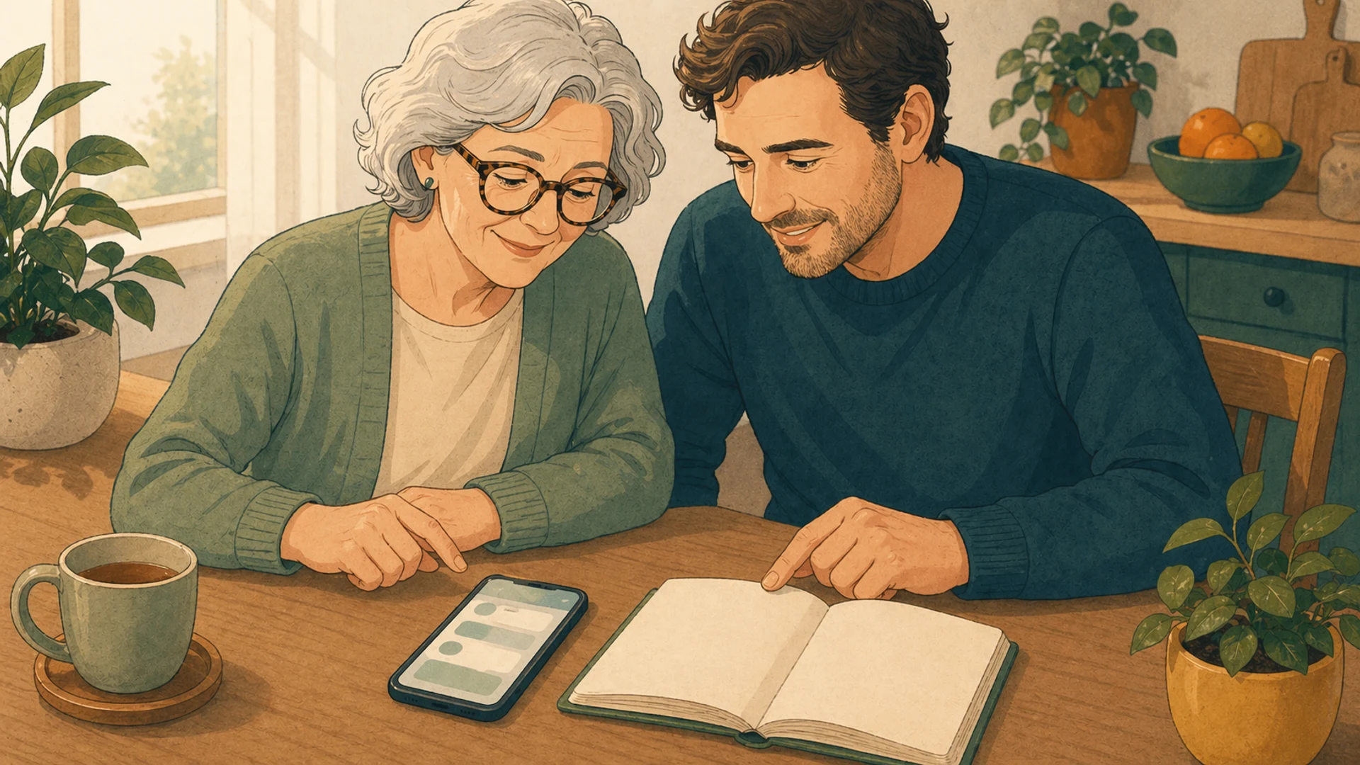 Illustrazione editoriale CyberSenior per Come parlare di sicurezza senza far sentire incapaci
