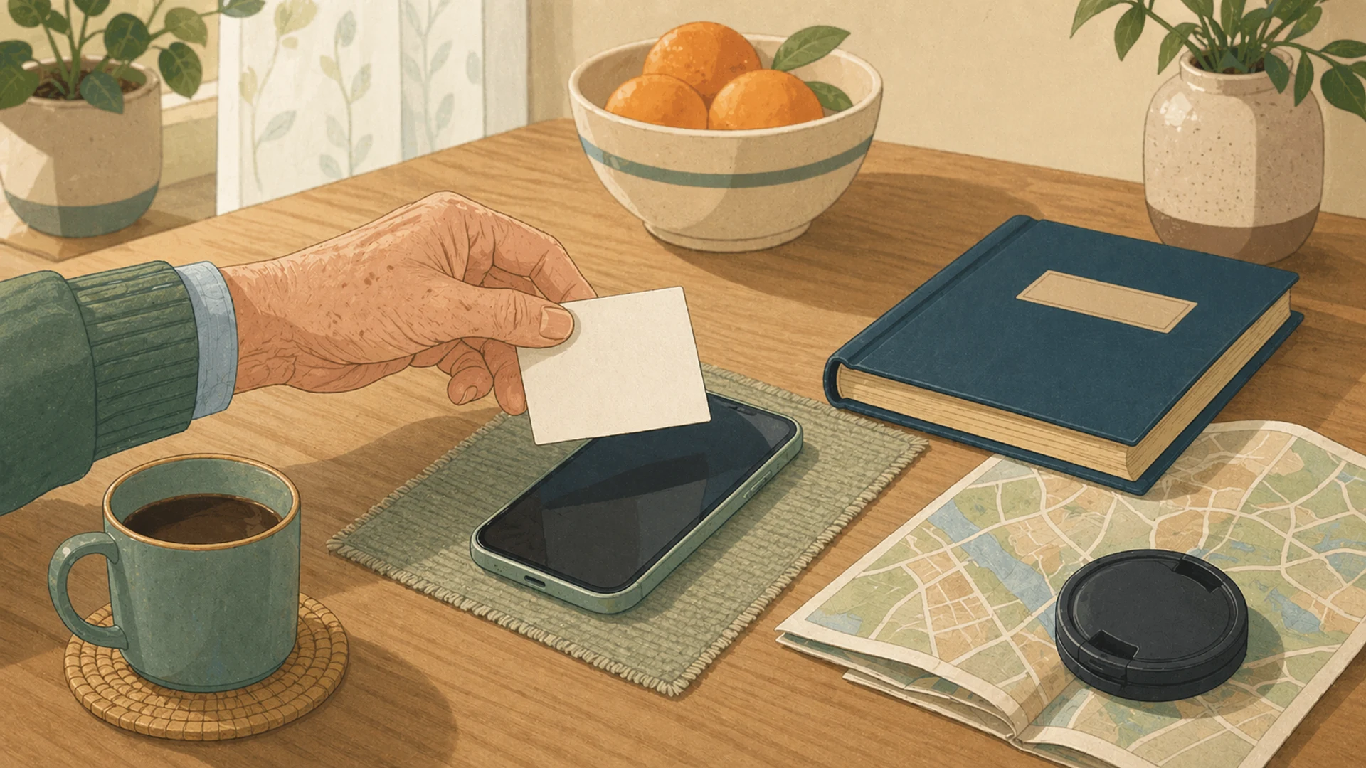 Illustrazione editoriale CyberSenior per Permessi app: quando dire no senza paura