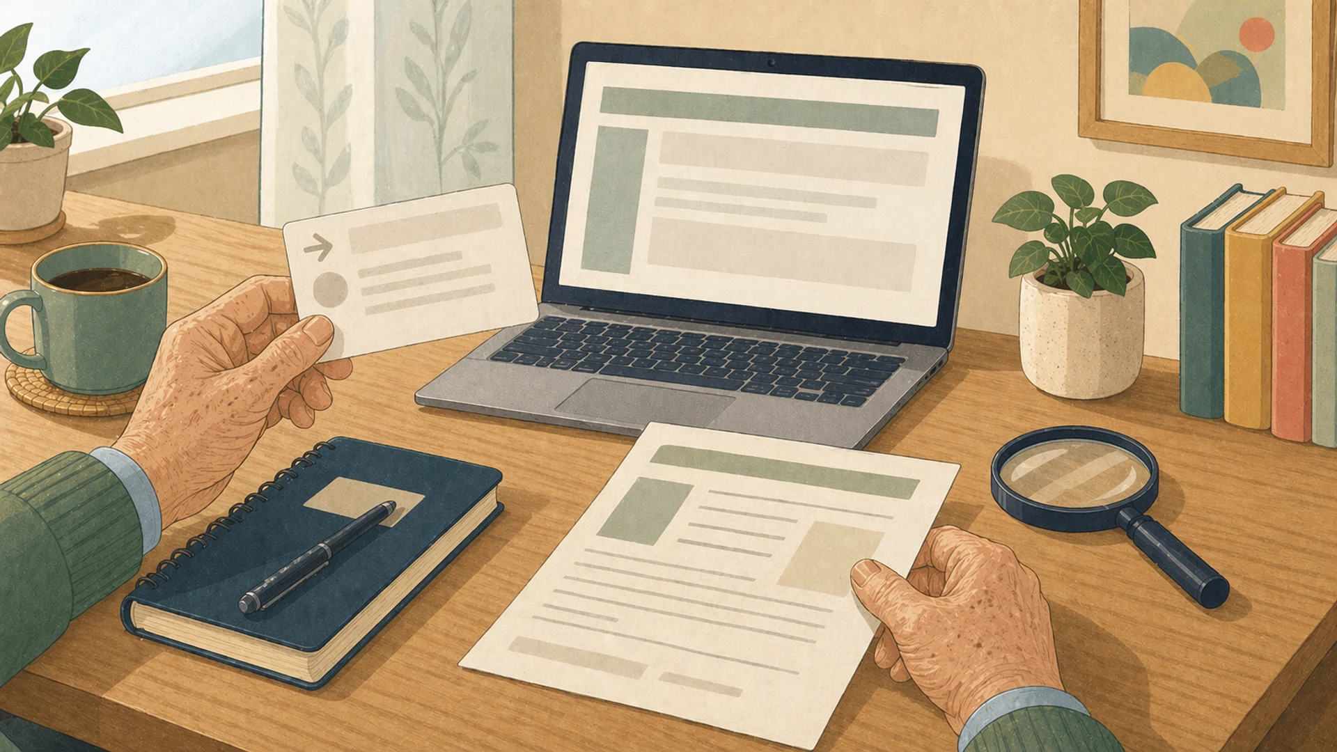 Illustrazione editoriale CyberSenior per Polizia Postale: quando consultarla