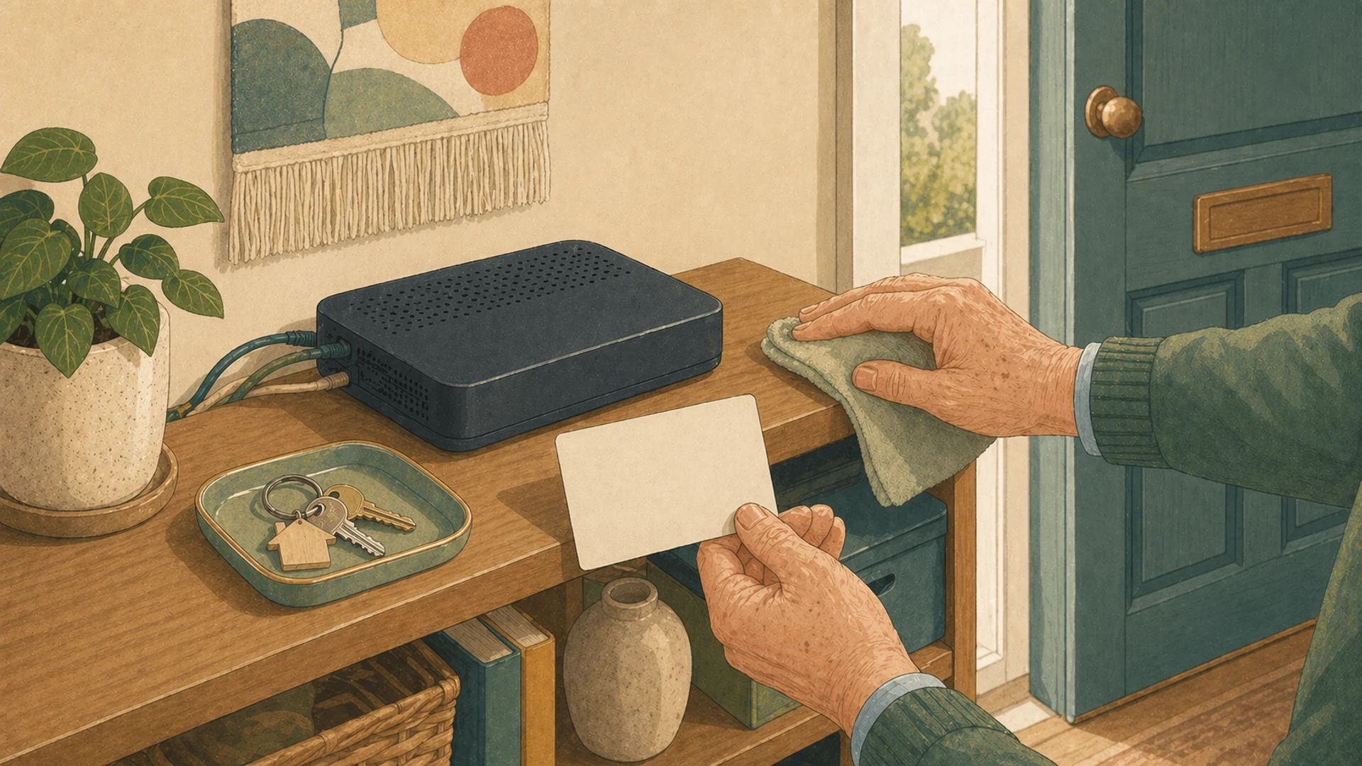 Illustrazione editoriale CyberSenior per Router: la porta di ingresso che nessuno guarda